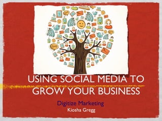 USING SOCIAL MEDIA TO
GROW YOUR BUSINESS
Digitize Marketing
Kiosha Gregg
 