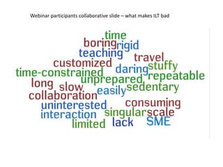 Webinar participants collaborative slide – what makes ILT bad
 