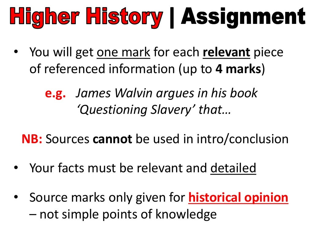 history assignment example
