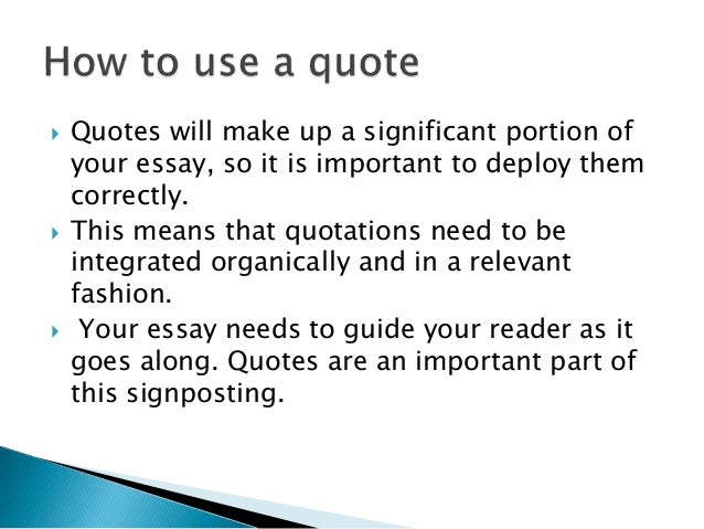 How to use quotes in your essay