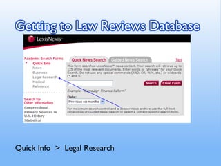 Quick Info > Legal Research
 