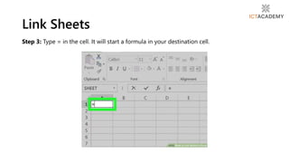 Step 3: Type = in the cell. It will start a formula in your destination cell.
Link Sheets
 