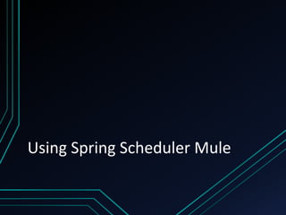 Using Spring Scheduler Mule
 