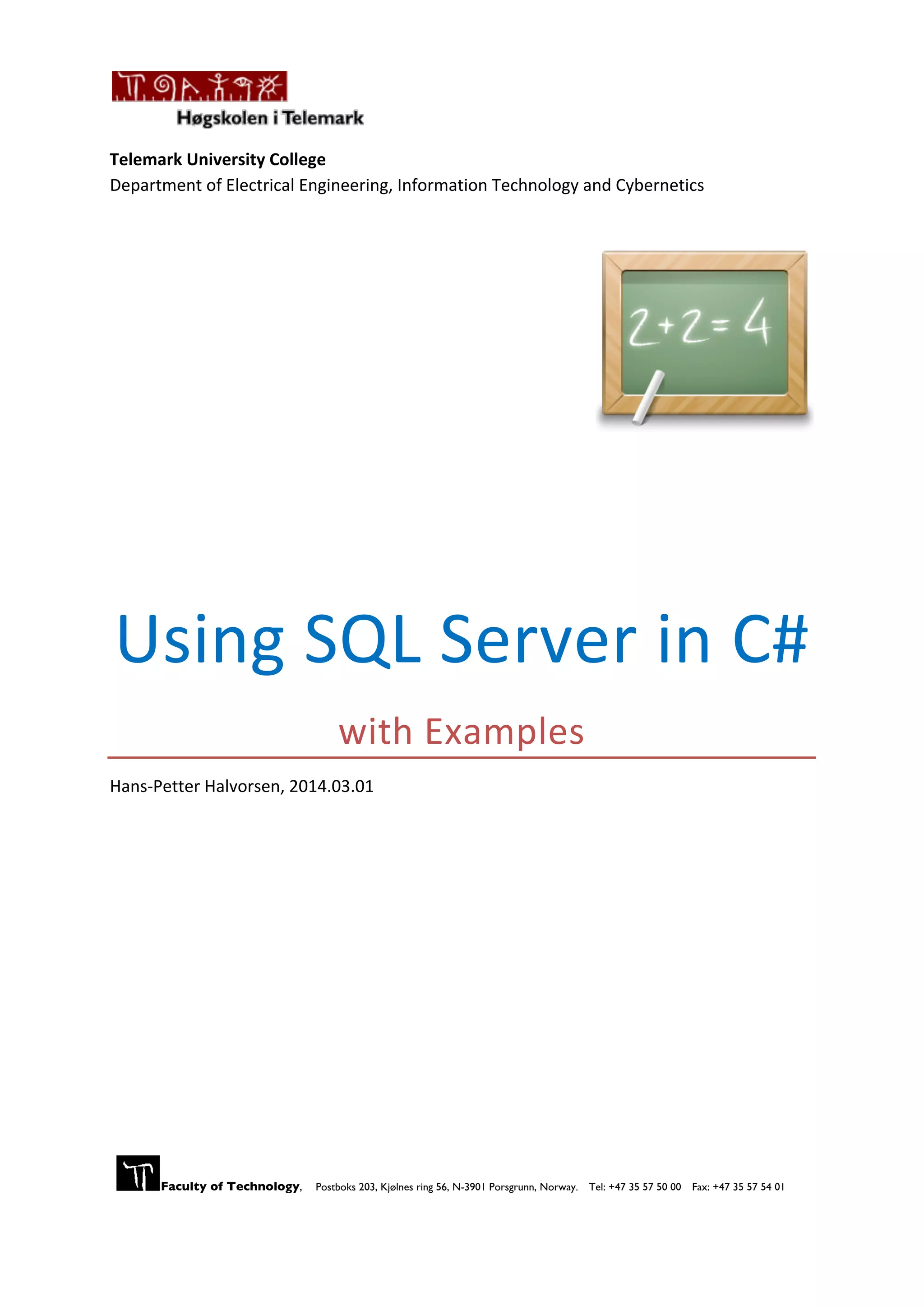 Using sql server in c sharp | PDF