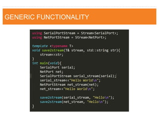 GENERIC FUNCTIONALITY  