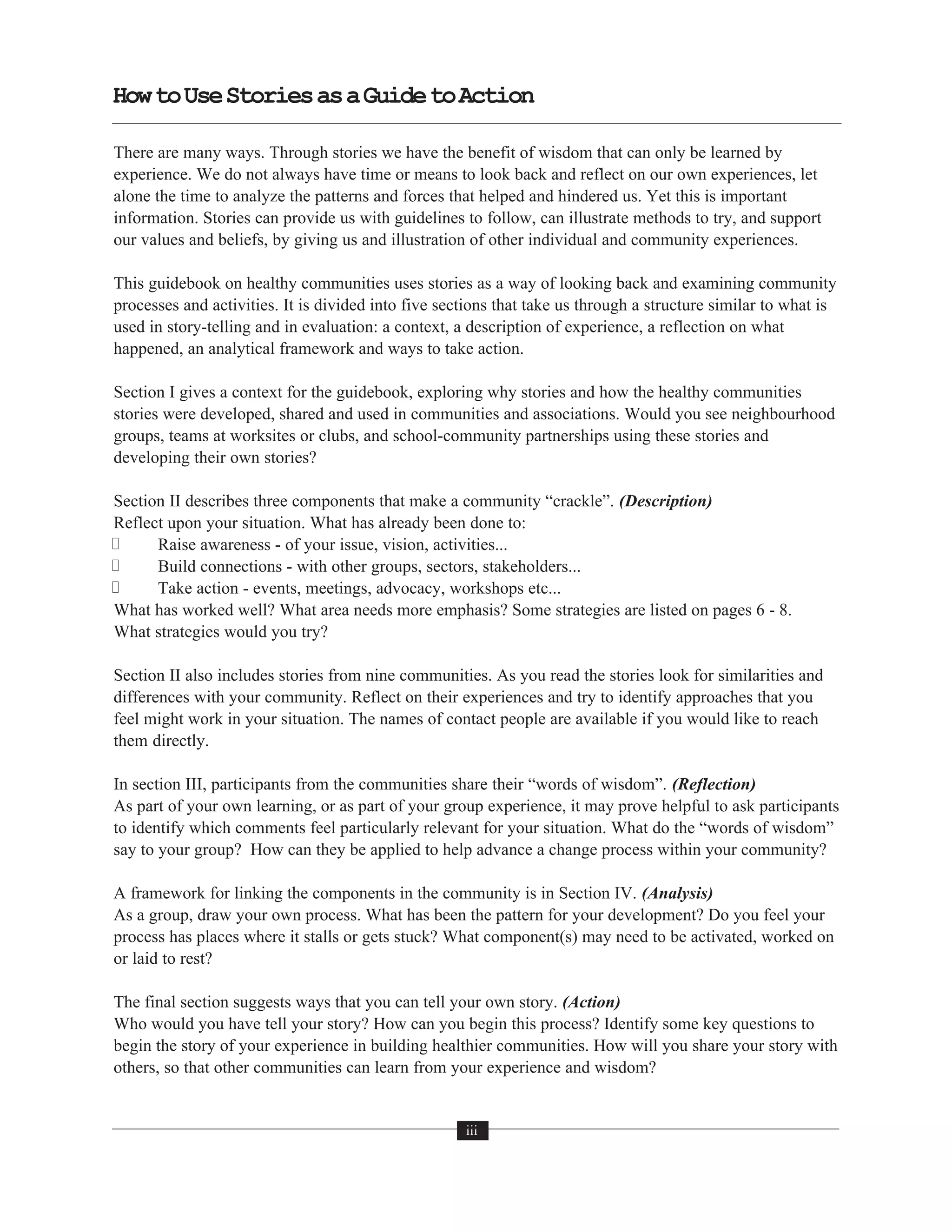 Usingstoriestoguideaction