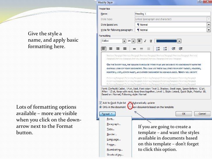 introduction to using styles in word