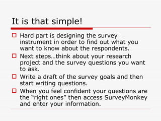 Using survey monkey | PPT
