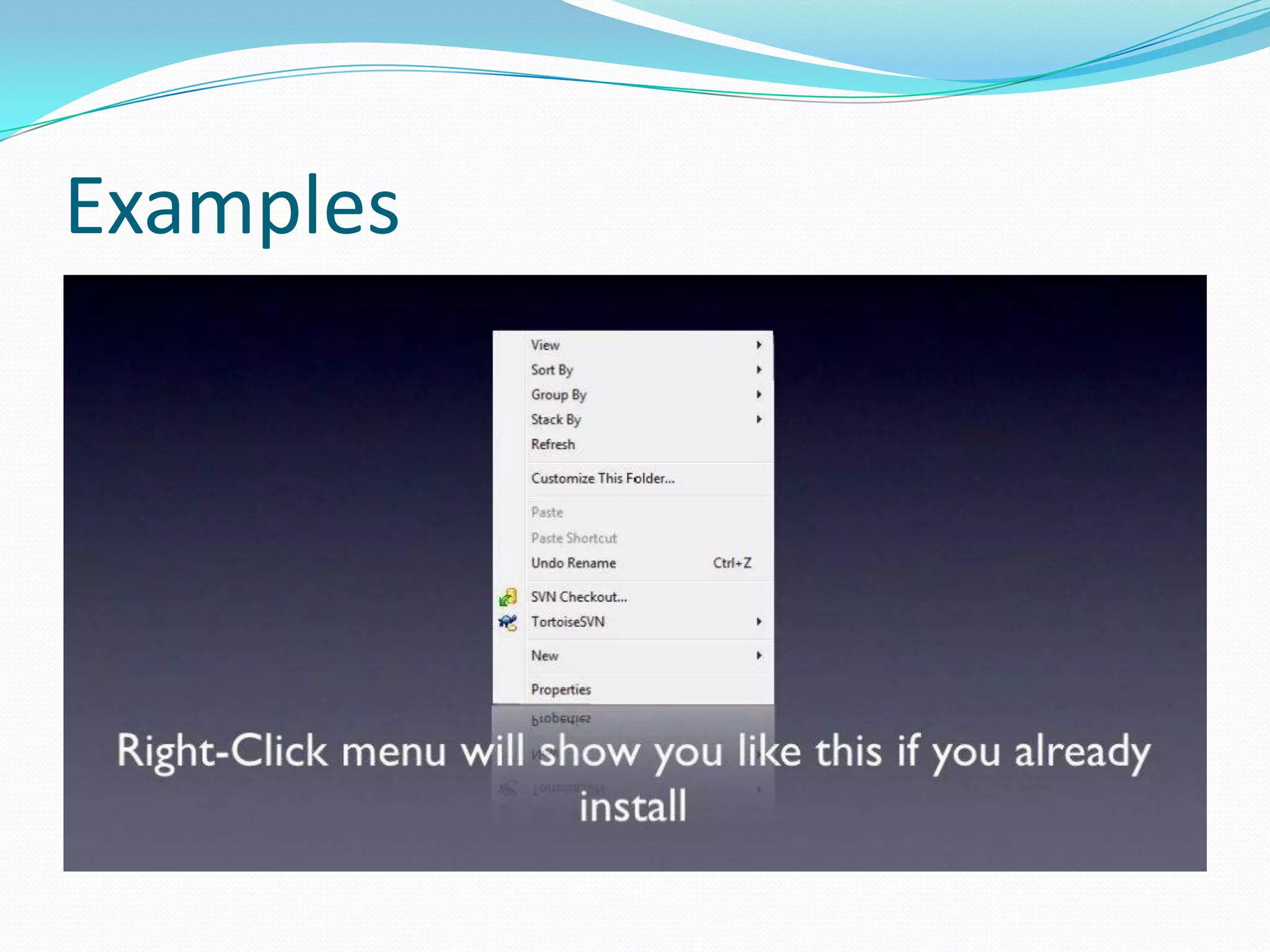Examples

 
