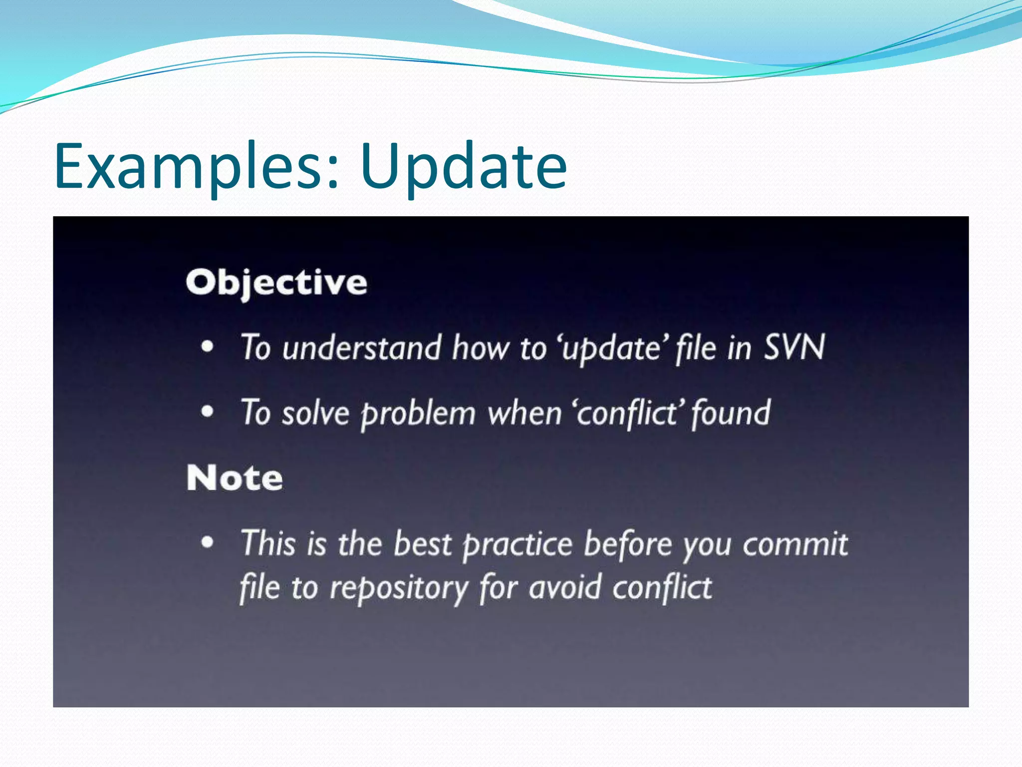 Examples: Update

 