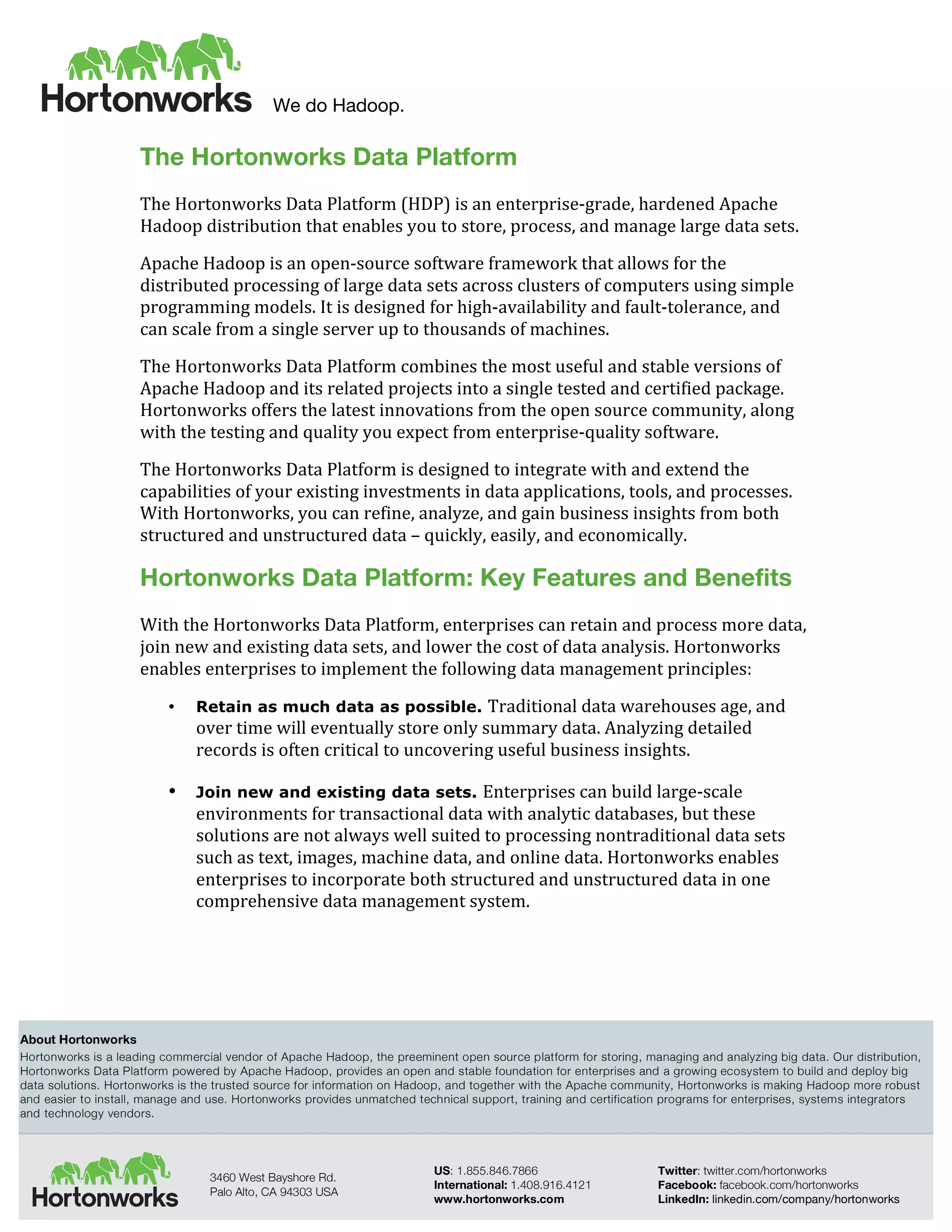 Using Tableau with Hortonworks Data Platform | PDF