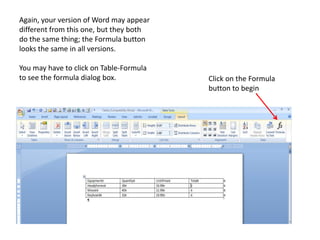 Using tables in Microsoft Word | PPTX