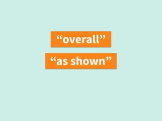 “overall”
“as shown”
 