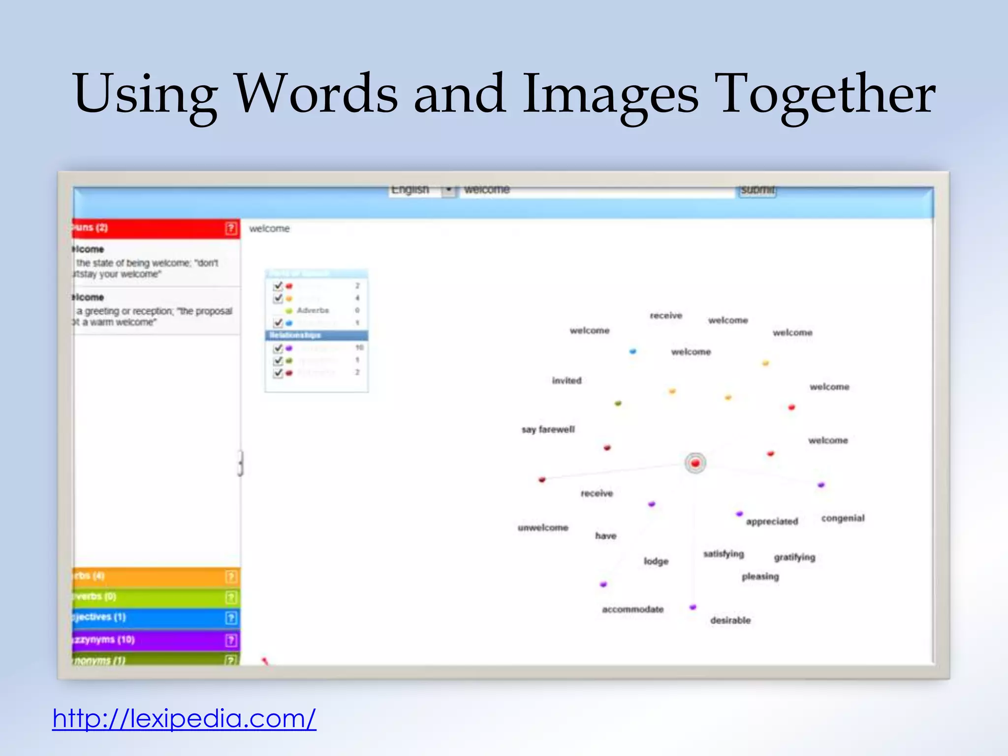 Using Words and Images Together




http://lexipedia.com/
 