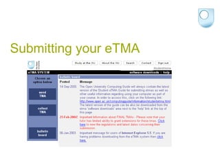 Submitting your eTMA 