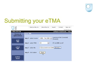 Submitting your eTMA 