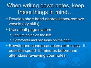 Study Skills, Notetaking and Technology | PPT