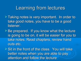 Study Skills, Notetaking and Technology | PPT