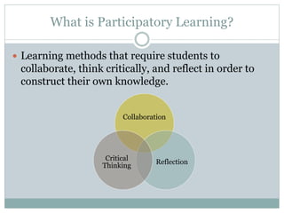 Using technology to create a more participatory learning | PPT