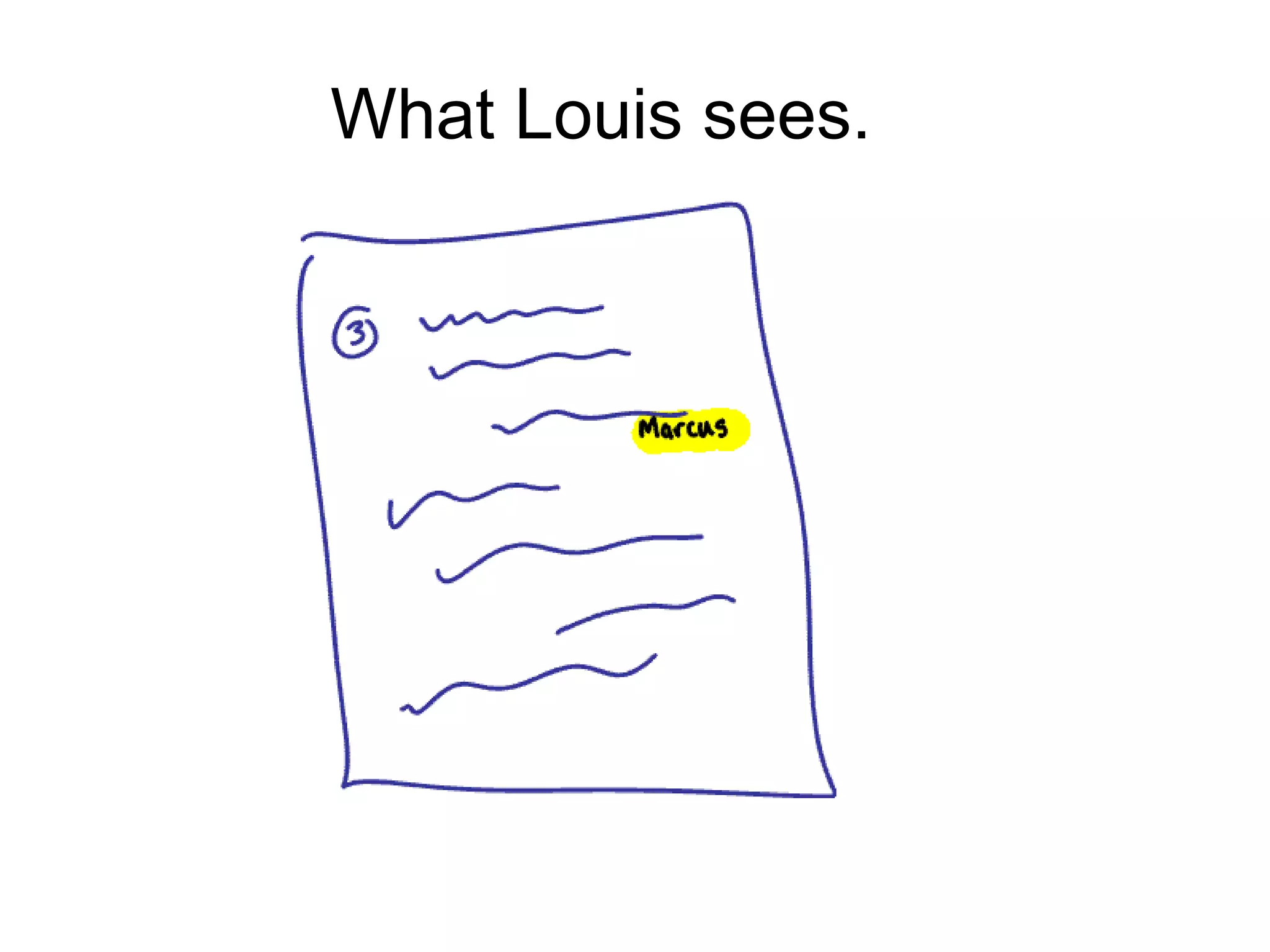 What Louis sees.