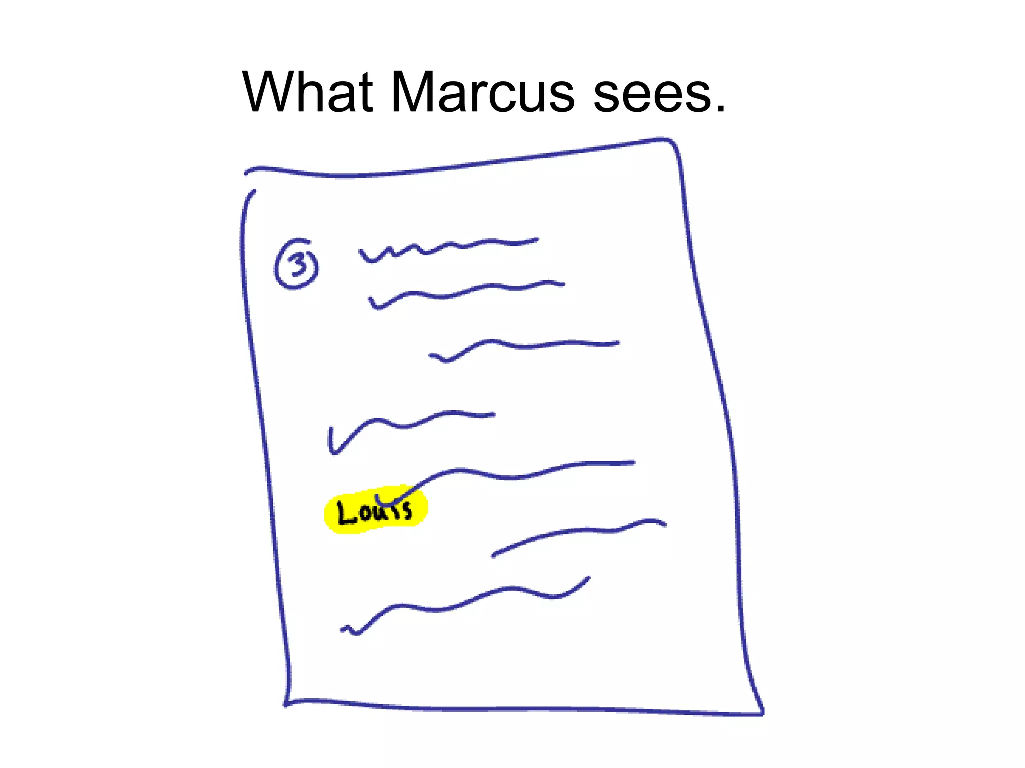 What Marcus sees.