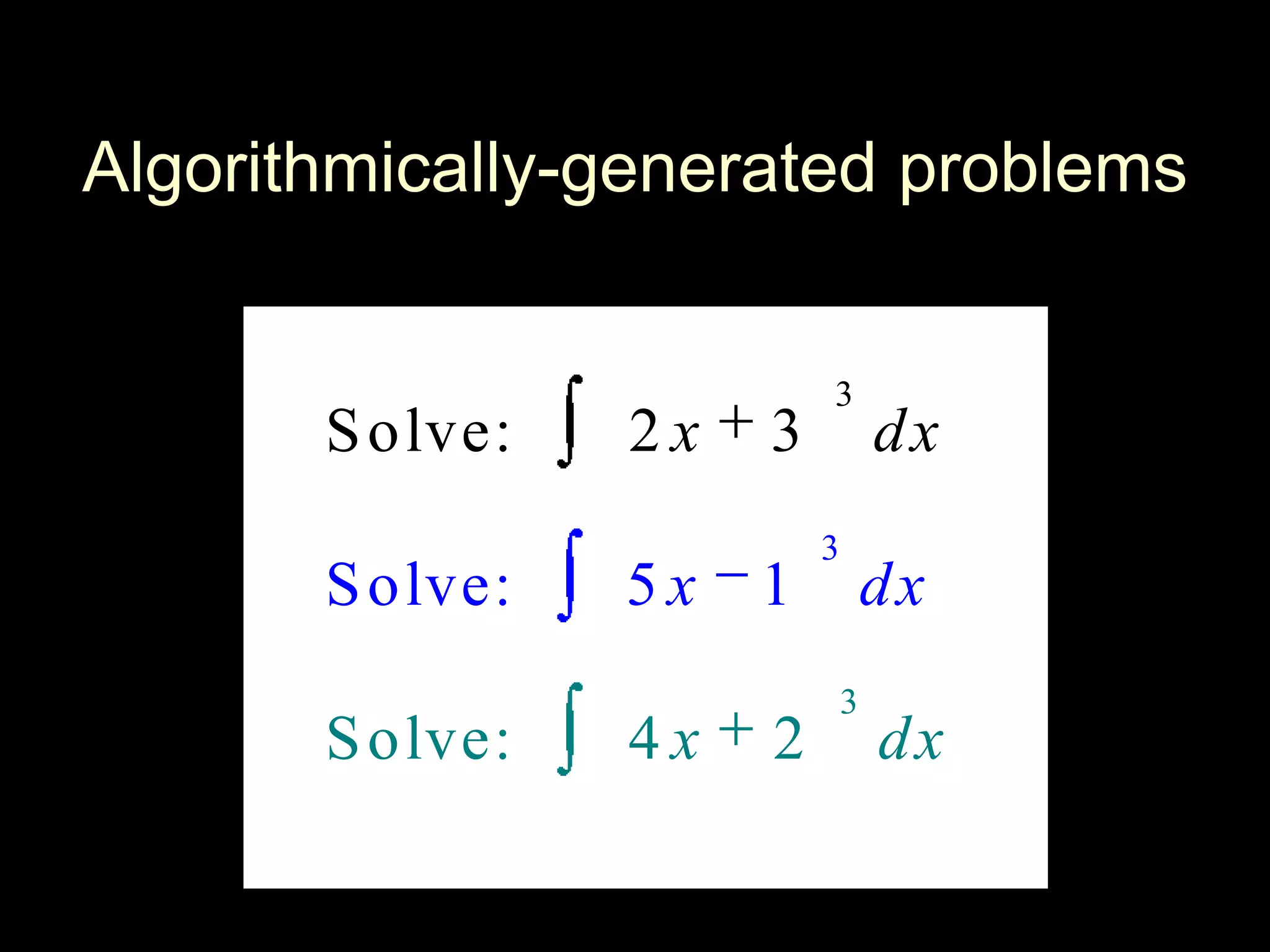 Algorithmically-generated problems