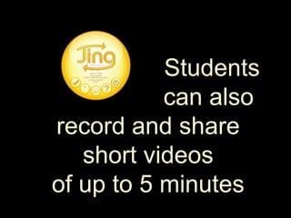                     Students                   can alsorecord and shareshort videosof up to 5 minutes