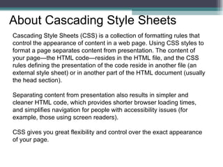 Using Templates And Cascading Style Sheets10 | PPT