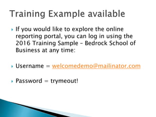 Using the ACBSP Online Reporting Portal to Complete a Self Study | PPTX