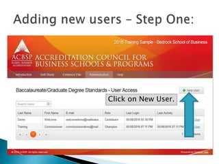 Using the ACBSP Online Reporting Portal to Complete a Self Study | PPTX