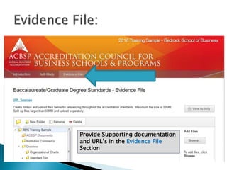 Using the ACBSP Online Reporting Portal to Complete a Self Study | PPTX