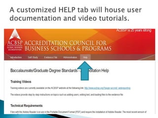 Using the ACBSP Online Reporting Portal to Complete a Self Study | PPTX