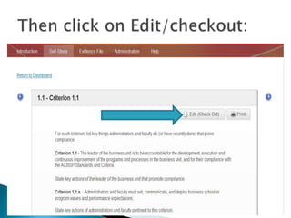 Using the ACBSP Online Reporting Portal to Complete a Self Study | PPTX