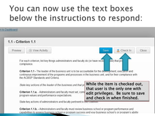 Using the ACBSP Online Reporting Portal to Complete a Self Study | PPTX