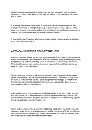 Using the Arts to Promote Social and Emotional Learning | PDF