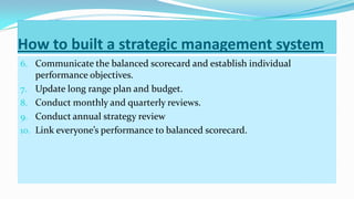 Using the balanced scorecard as a strategic management | PPTX