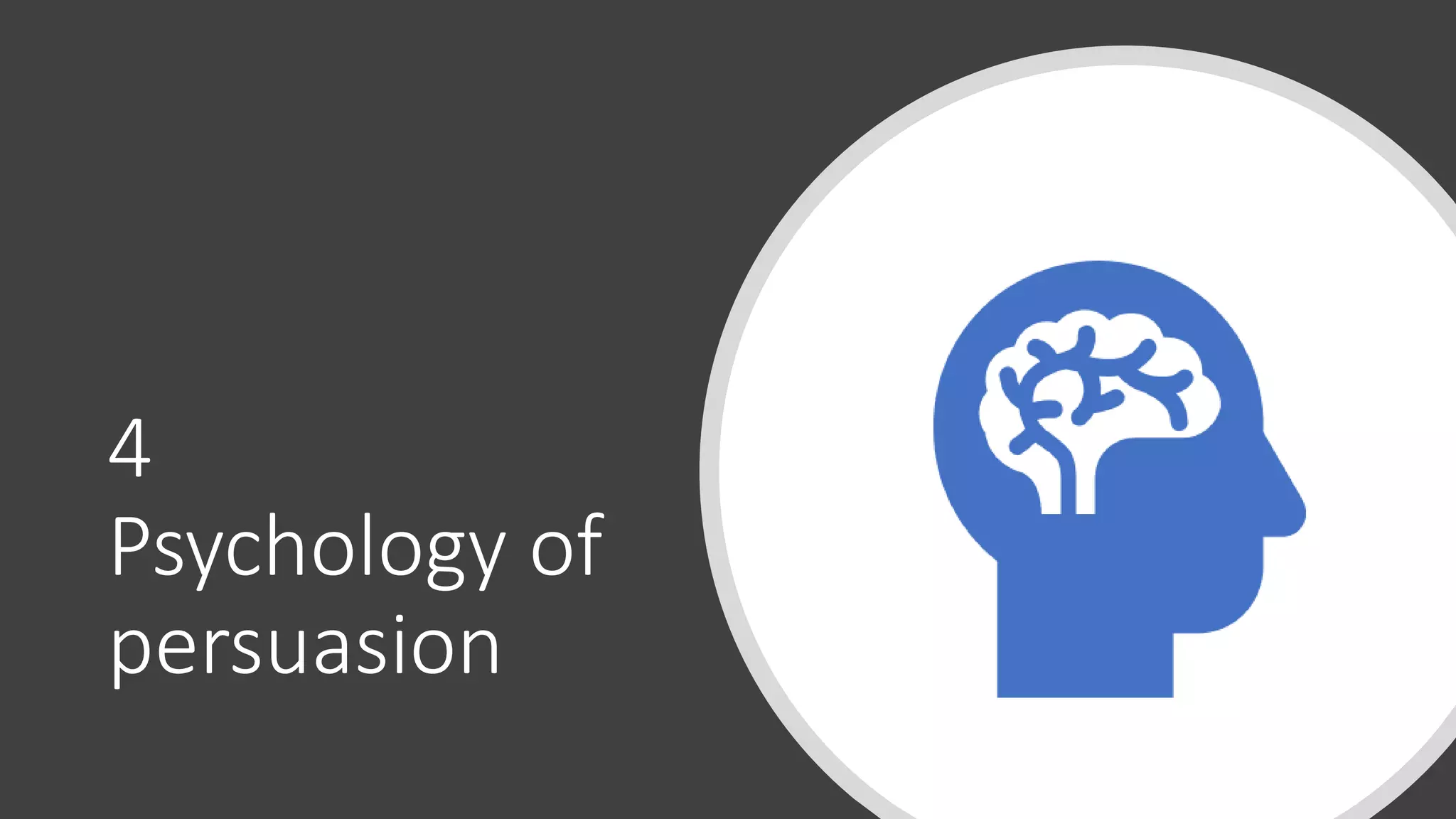4
Psychology of
persuasion