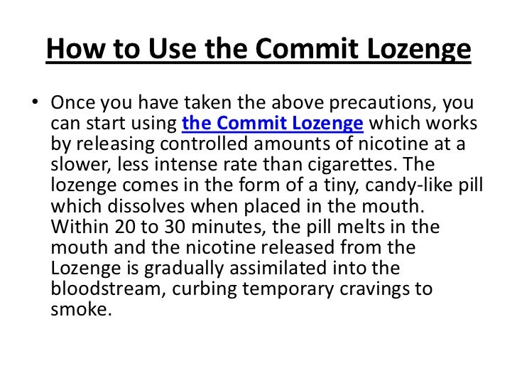 Using the commit lozenge to stop smoking