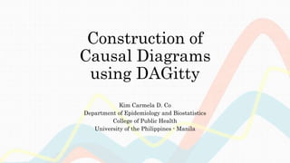 Construction of
Causal Diagrams
using DAGitty
Kim Carmela D. Co
Department of Epidemiology and Biostatistics
College of Public Health
University of the Philippines - Manila
 