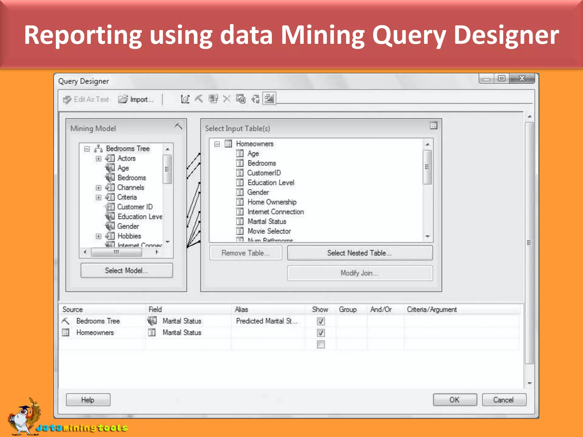 The Mining Models pane