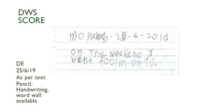 Using The Developmental Writing Scale Using The Developmental Writing Scale
