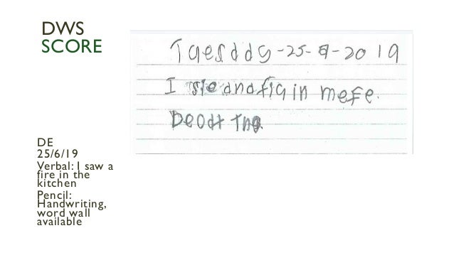 Using The Developmental Writing Scale Using The Developmental Writing Scale