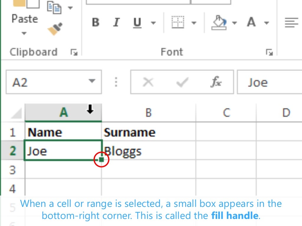 Using the Fill Handle Excel 2013 Tutorial
