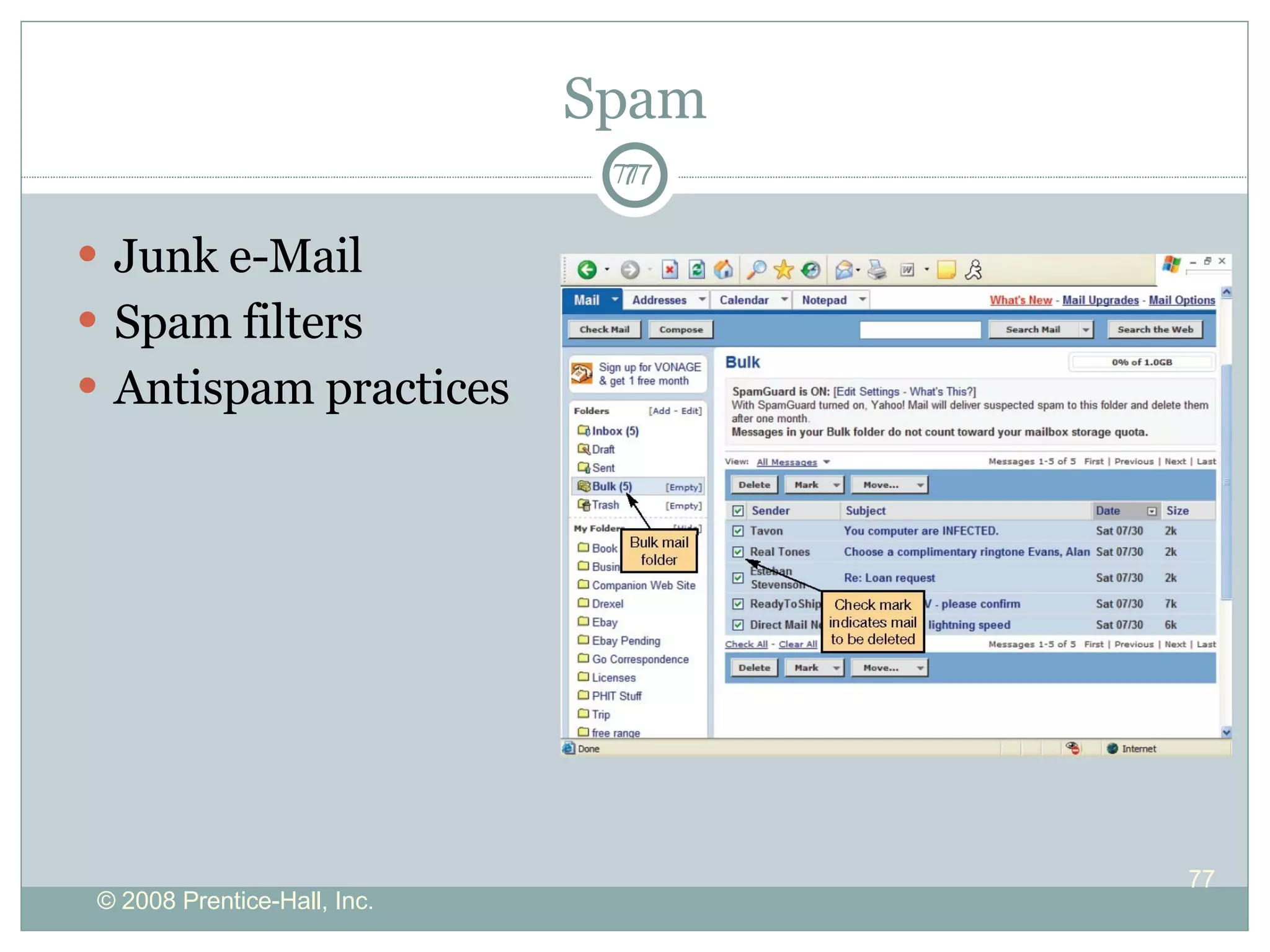 Spam Junk e-Mail Spam filters Antispam practices 