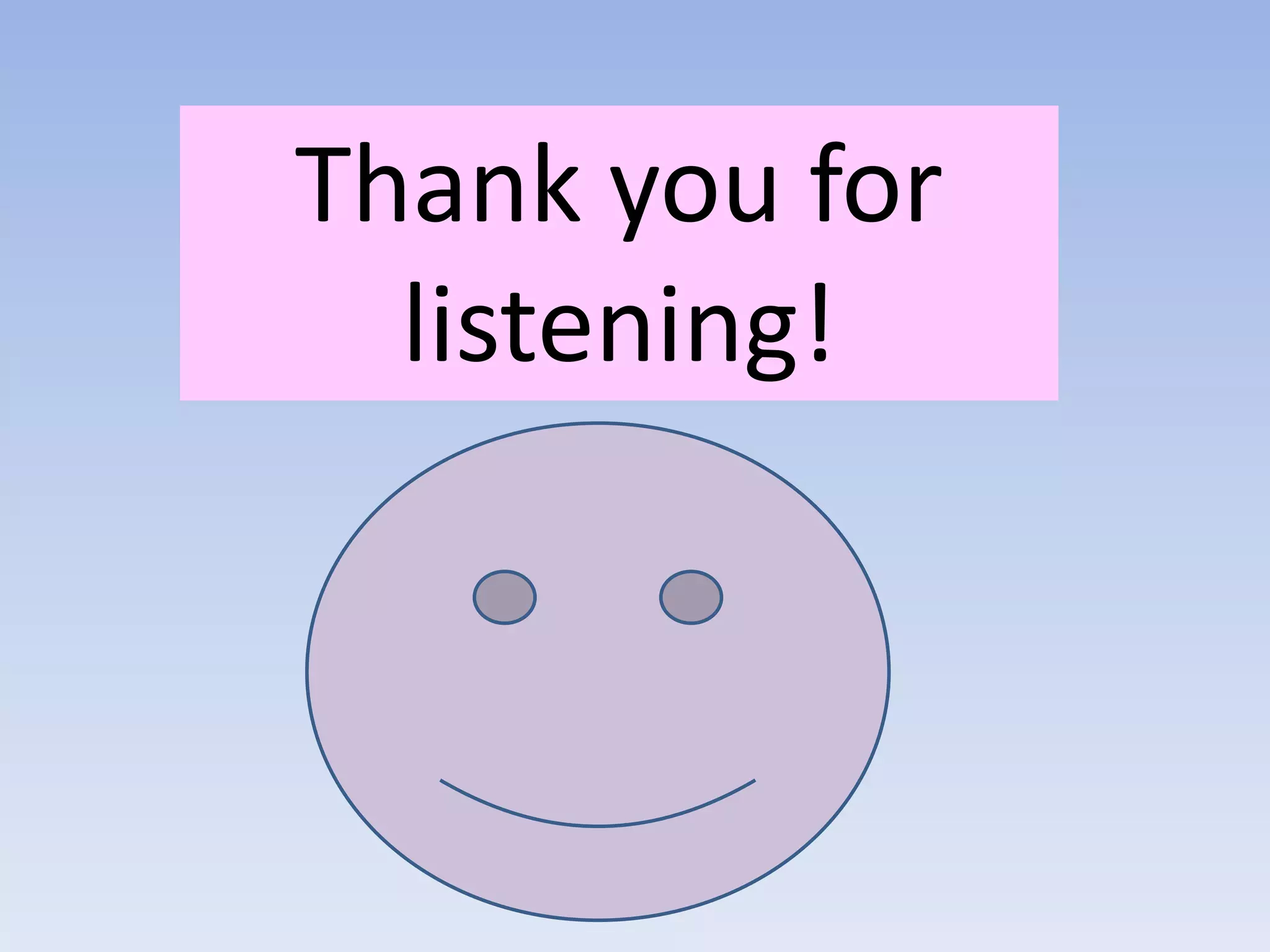 Thank you for
listening!

 