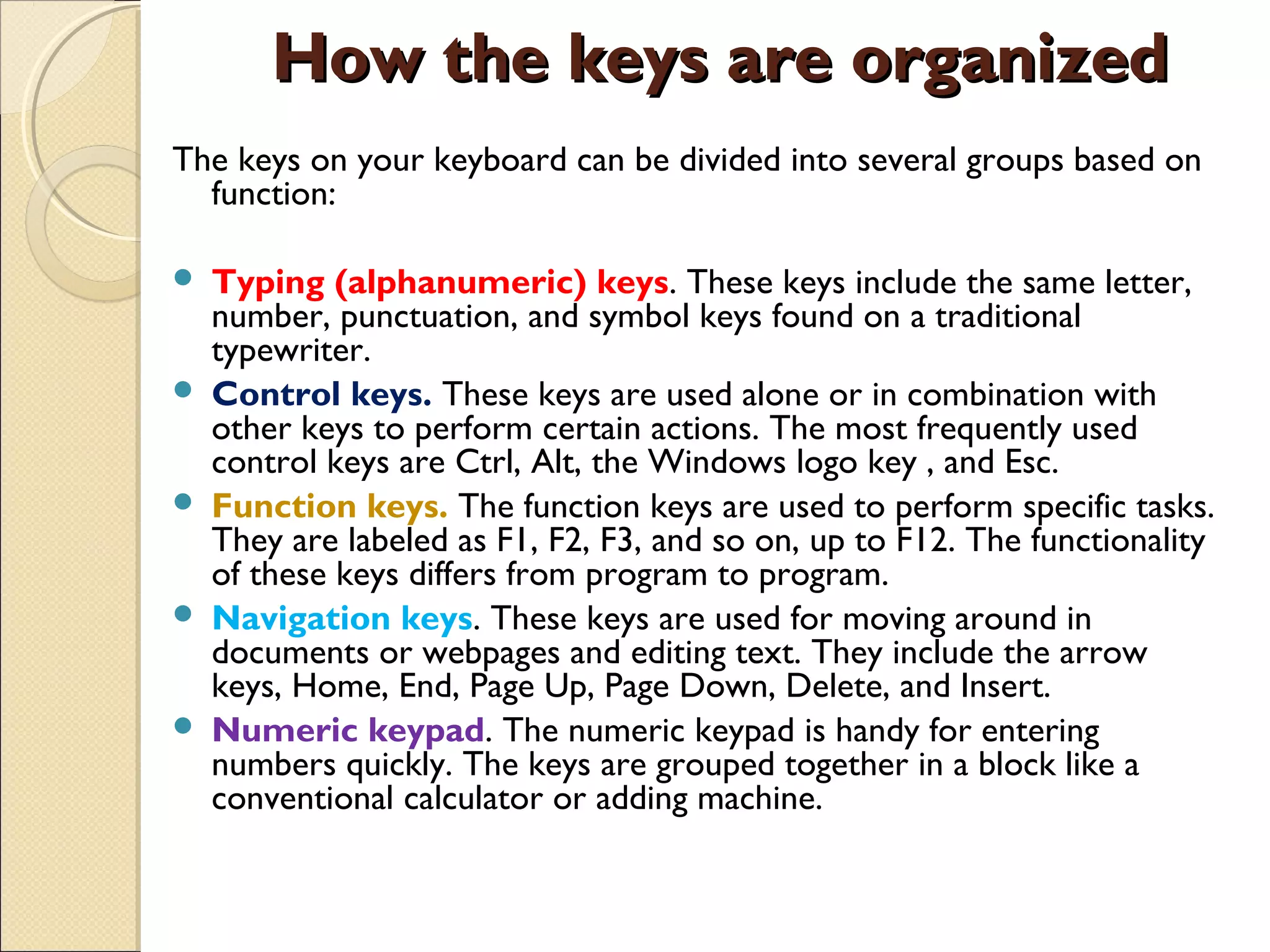 Using the keyboard | PPT