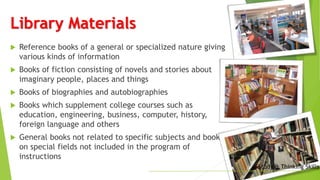 Things In A Library Using the library | PPTX