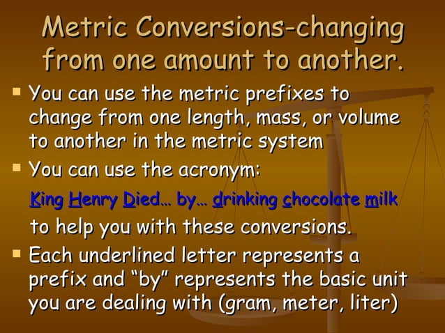 Using the metric system | PPT