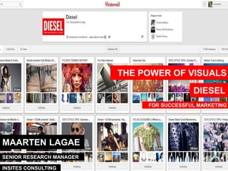 THE POWER OF VISUALS
DIESEL
FOR SUCCESSFUL MARKETING
MAARTEN LAGAE
SENIOR RESEARCH MANAGER
INSITES CONSULTING
 