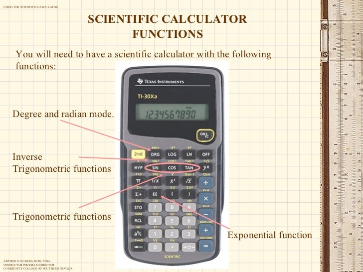 Using the scientific calculator